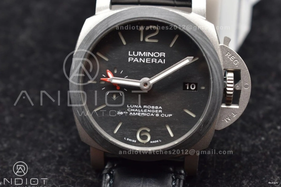 Dial P.9011 Best Titanium Luminor Super Black W PAM1096 VSF Edition 1:1 Strap Clone on GMT Black 42mm Leather 1127